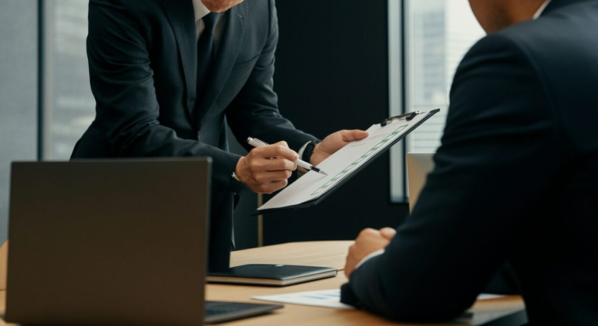 AI業務代行業者を選ぶチェックポイントを確認する経営者
