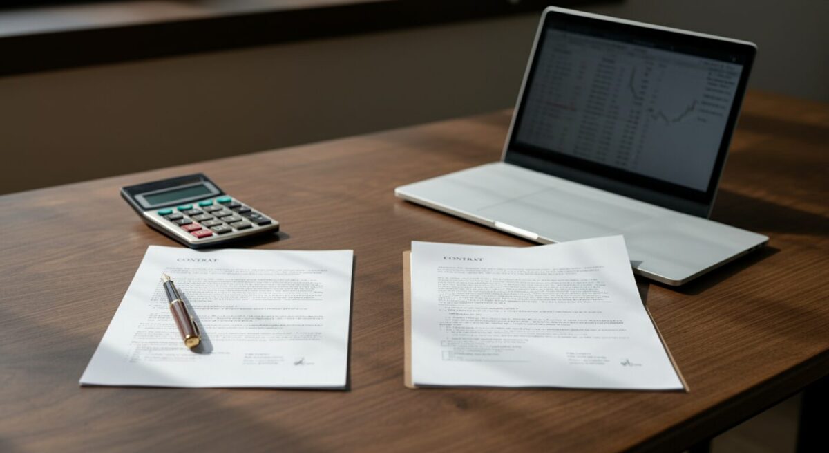 AI導入コンサルの料金体系3パターンを示すビジネス契約書類