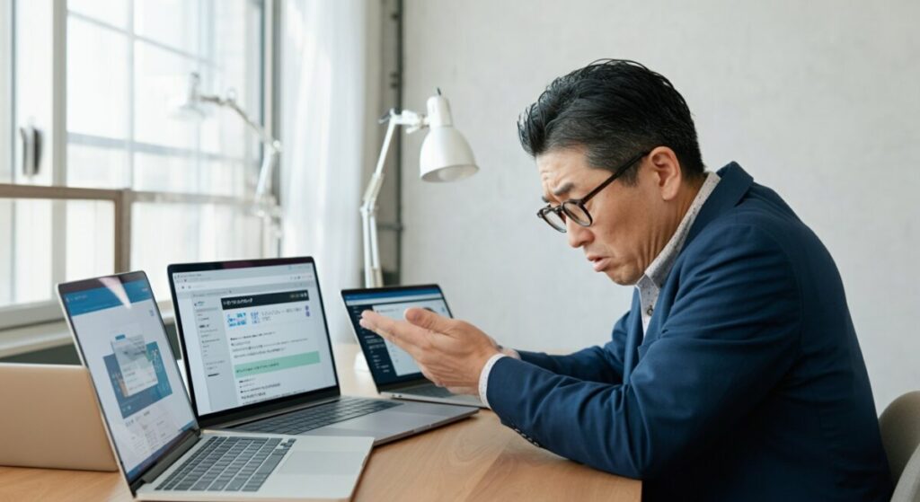 AI導入で悩む中小企業経営者のイメージ