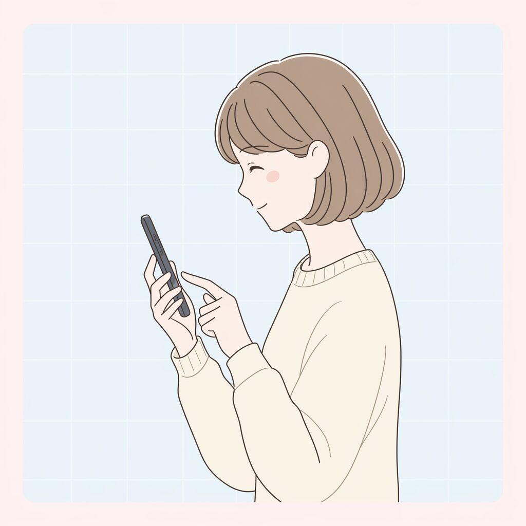 ミホ:スマホをタップ
