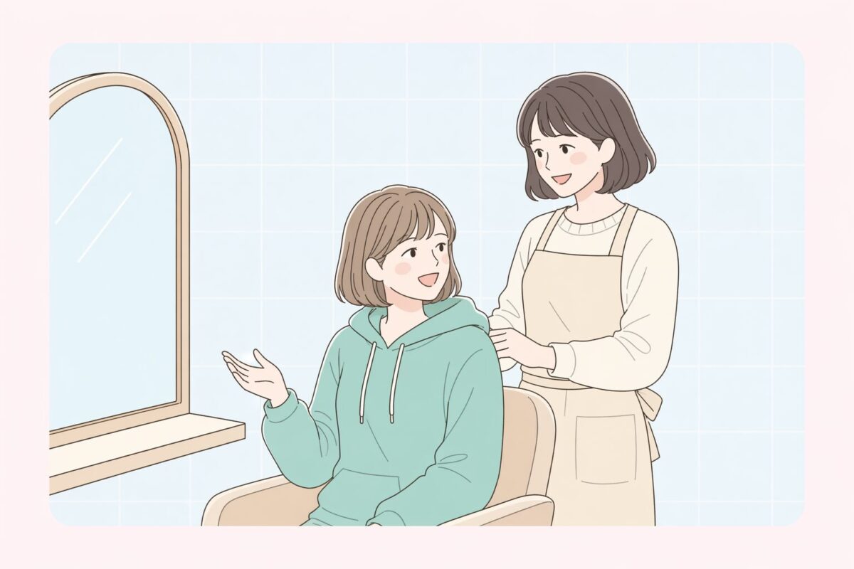 カットしながら教えるリナ