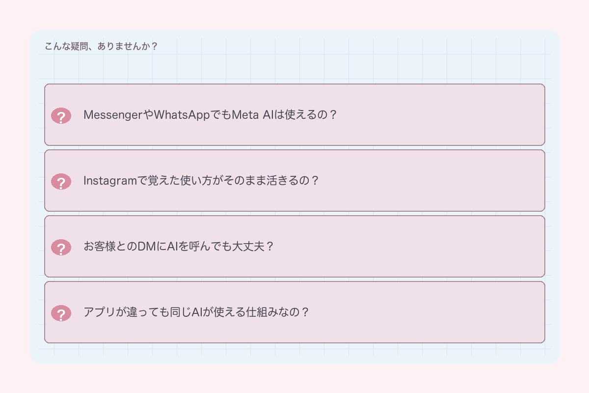 こんな疑問、ありませんか?(Messenger/WhatsApp)