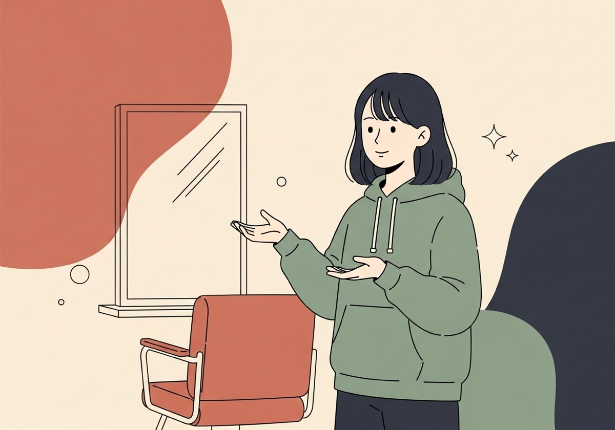 カットしながら教えるリナ