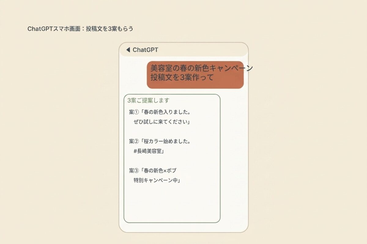 ChatGPT画面イメージ(スマホの中身)