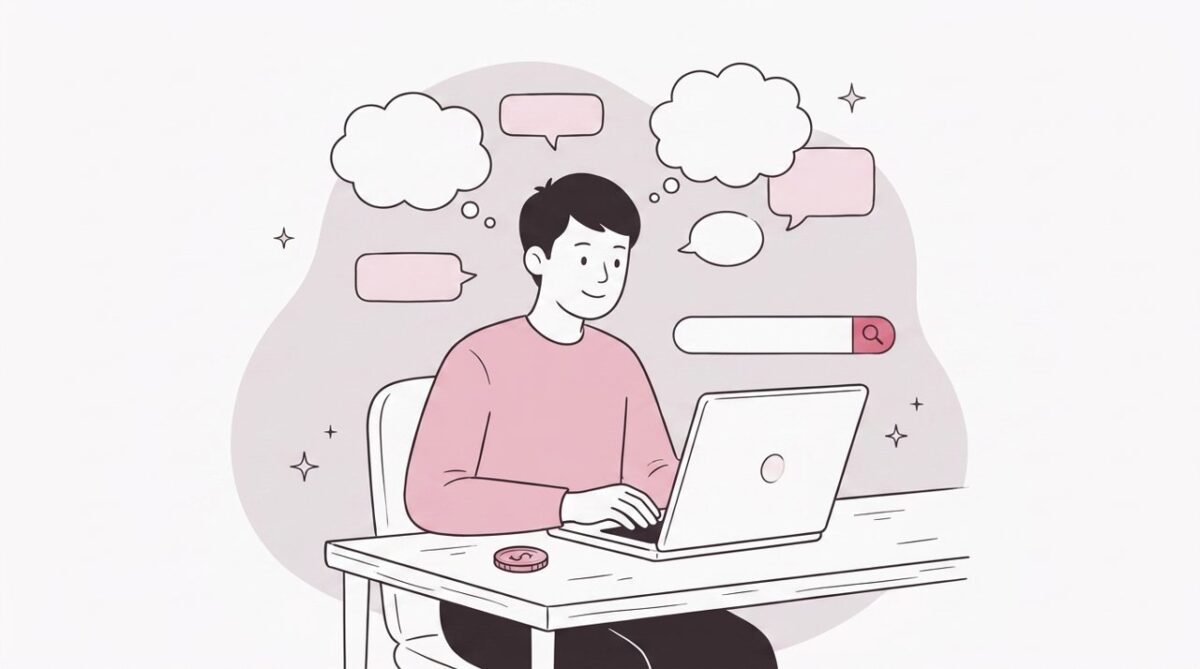 コストではなく使い道が分からずAI導入をためらう経営者のイラスト