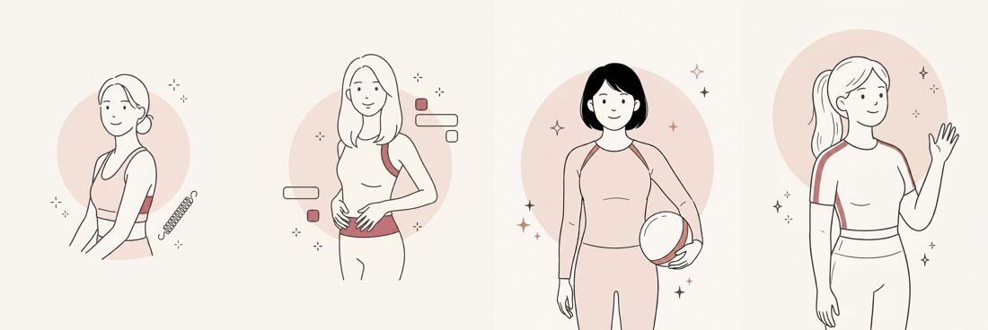 インストラクター4名の単線イラスト