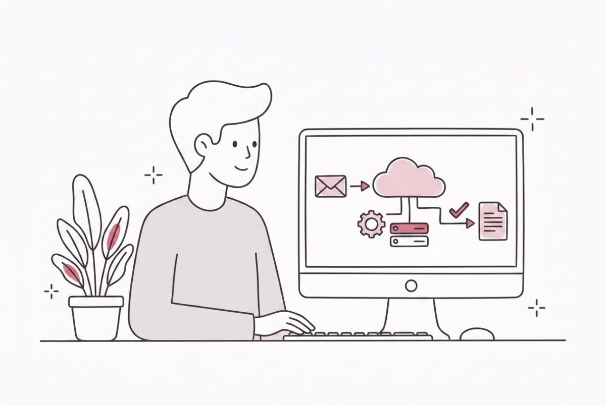 Gmail転送ルールとクラウド自動化の組み合わせに関するイメージ