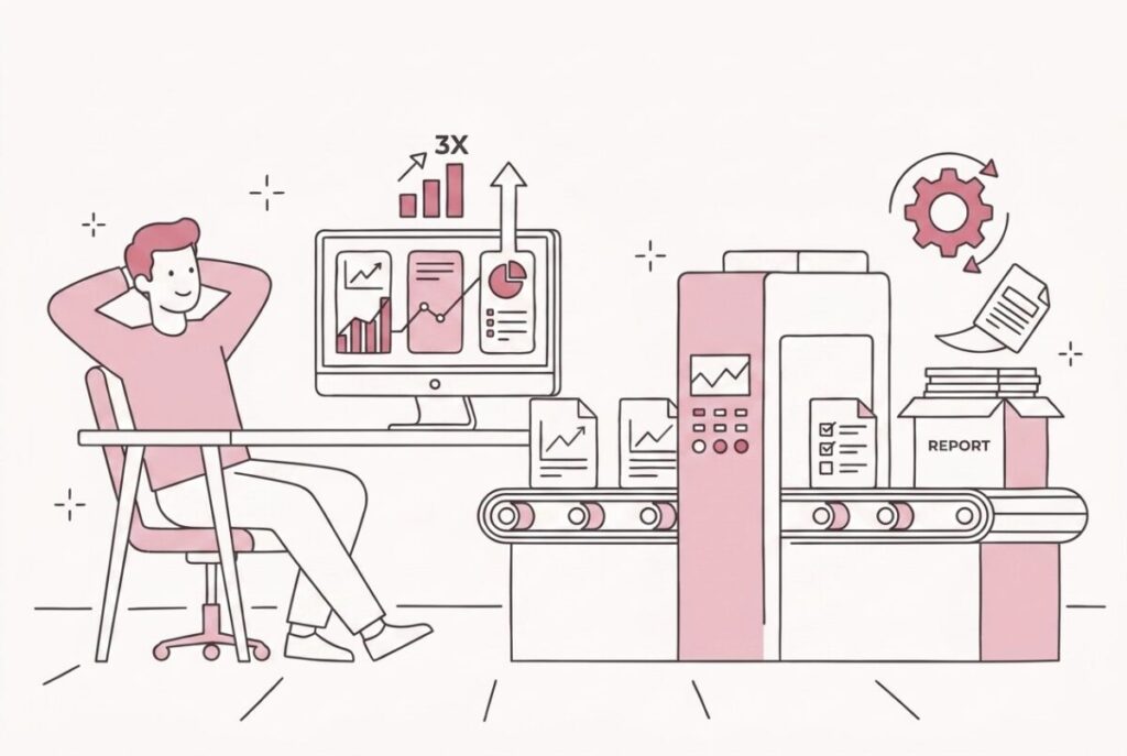 月次レポートを完全自動化する方法|作成時間ゼロで経営判断が3倍速くなった実例