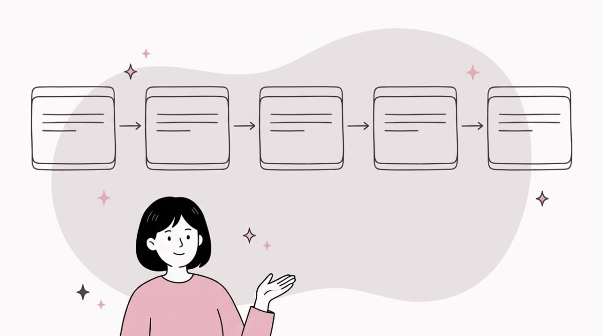 給与計算を工程に分けて、どこに時間がかかっているかを確認している様子のイラスト